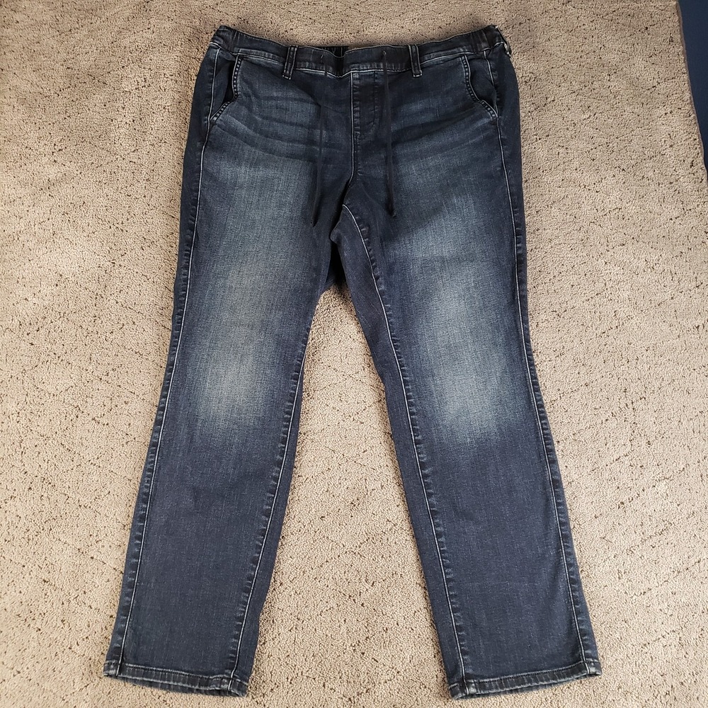Torrid Jeans Womens 2 Dark Blue High Rise Stretch Denim Elastic Waist Drawstring
